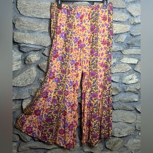 Free People Pants Womens XS Bail Sultry Bohemian Flare Floral
